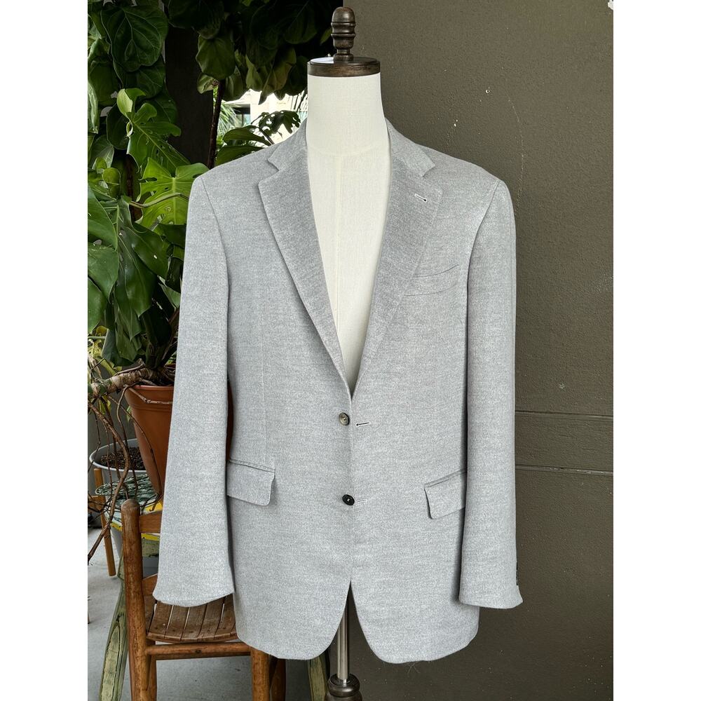 Canali Made in Italy Men’s 38L Kei 100% Pure Silk Gray Sport Coat Blazer Soft